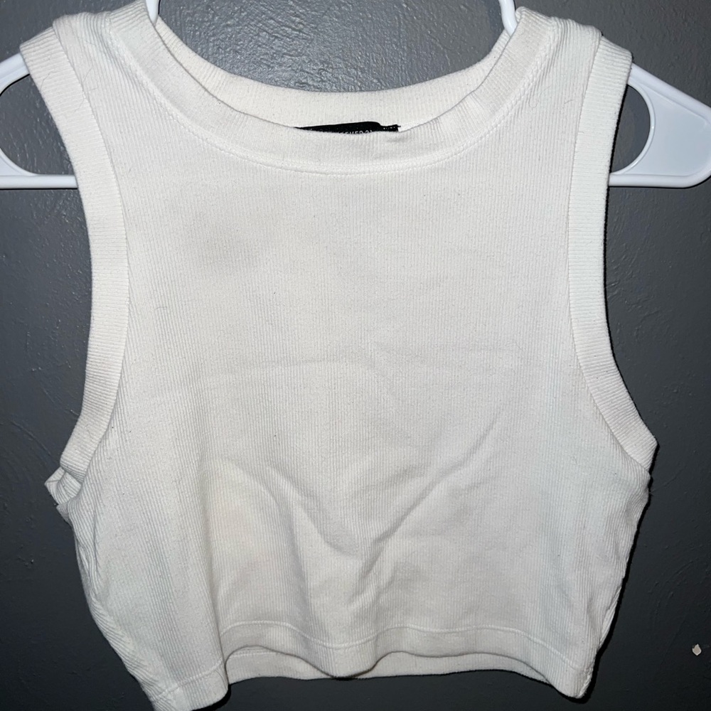 White Forever 21 cropped tank